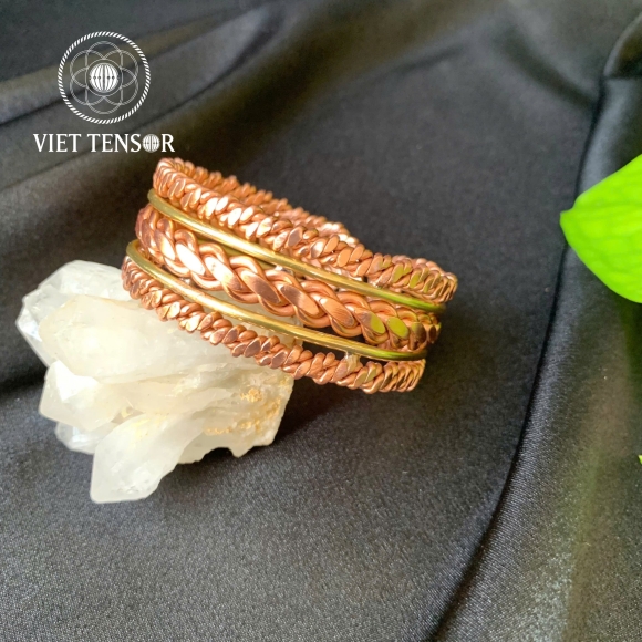 4 Twist Bracelet with Gold Copper Thread